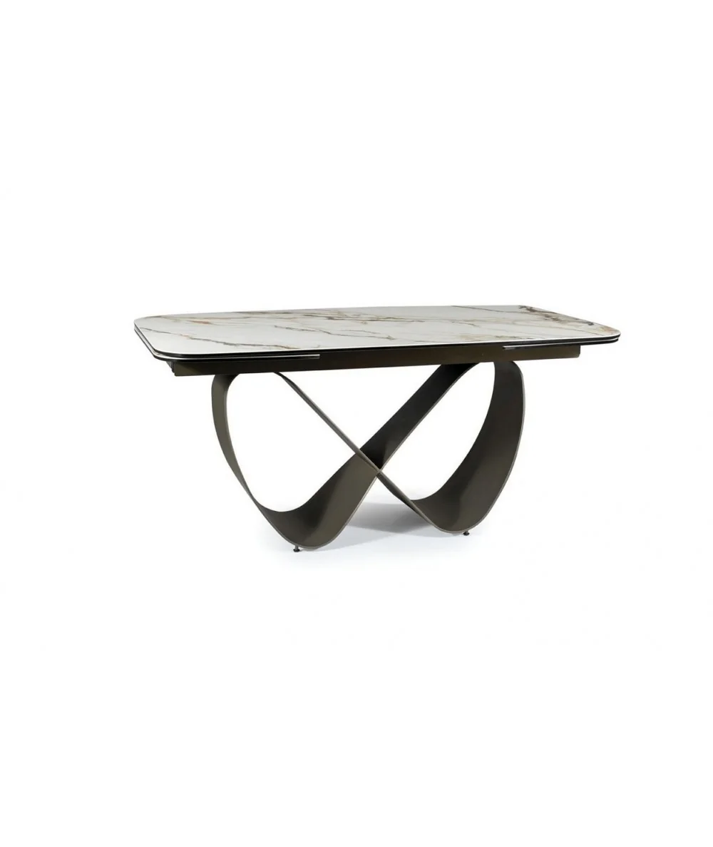 Extendable dining table Infinity ceramic white top 160(200/240)x95cm