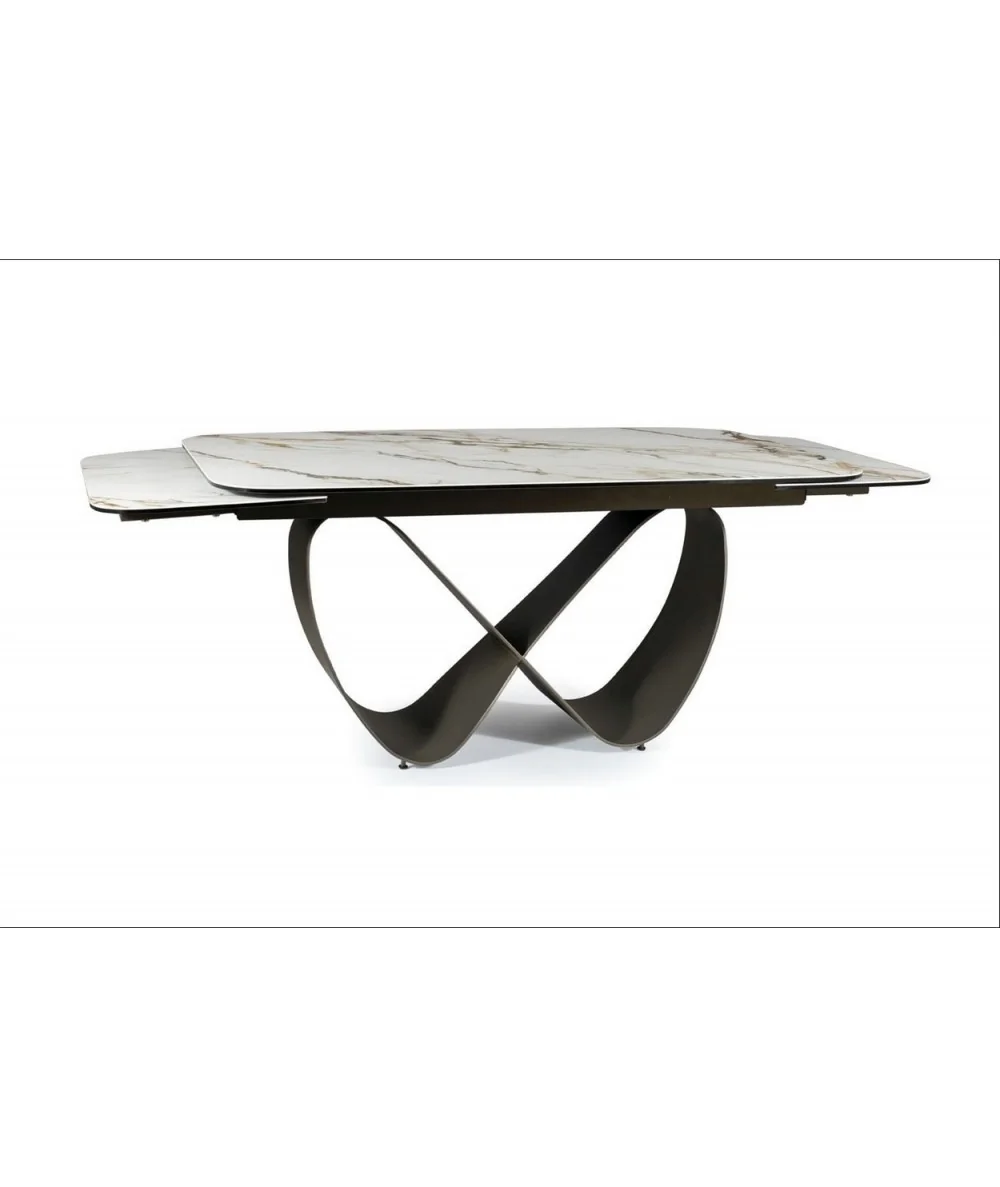 Extendable dining table Infinity ceramic white top 160(200/240)x95cm