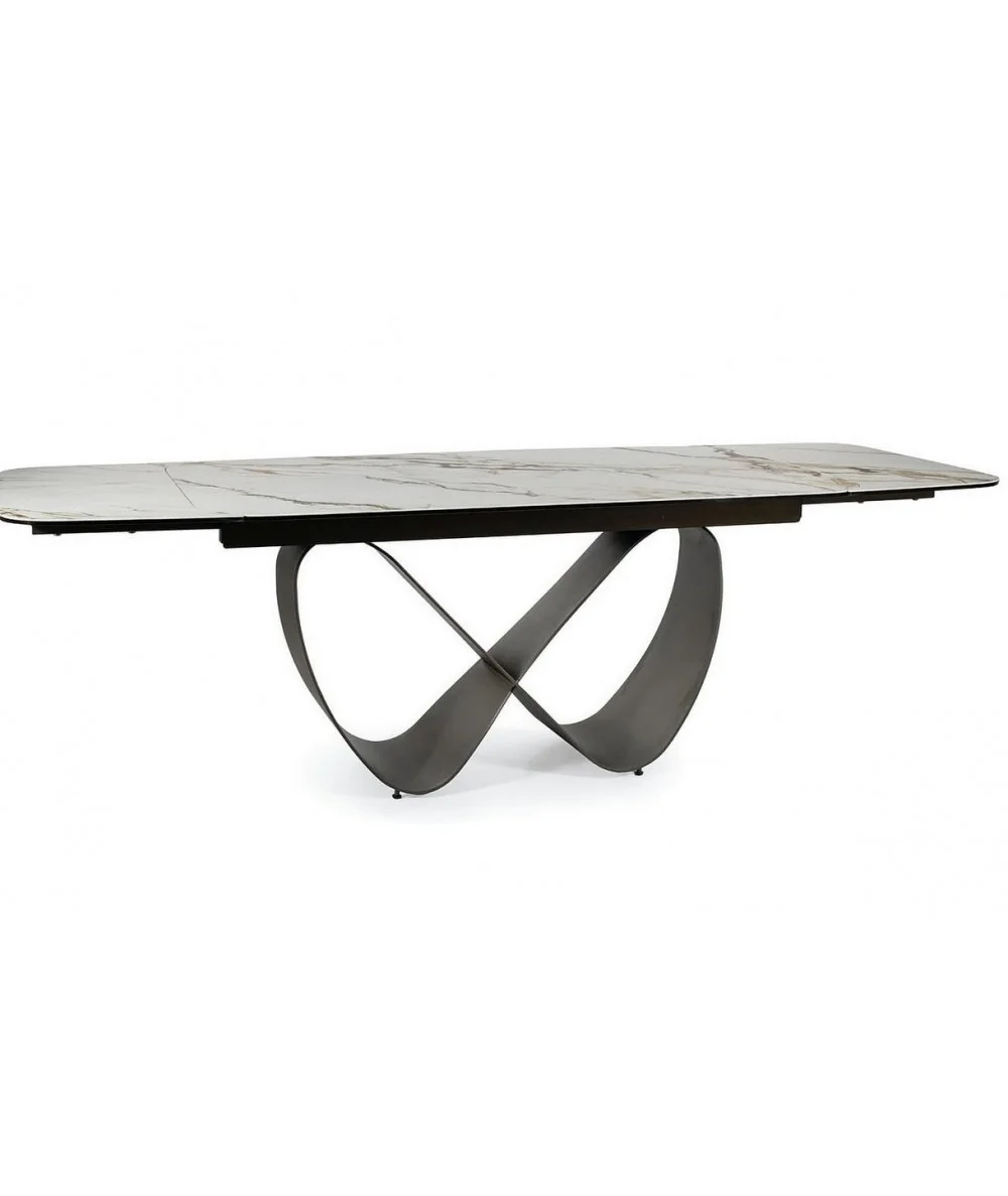 Extendable dining table Infinity ceramic white top 160(200/240)x95cm
