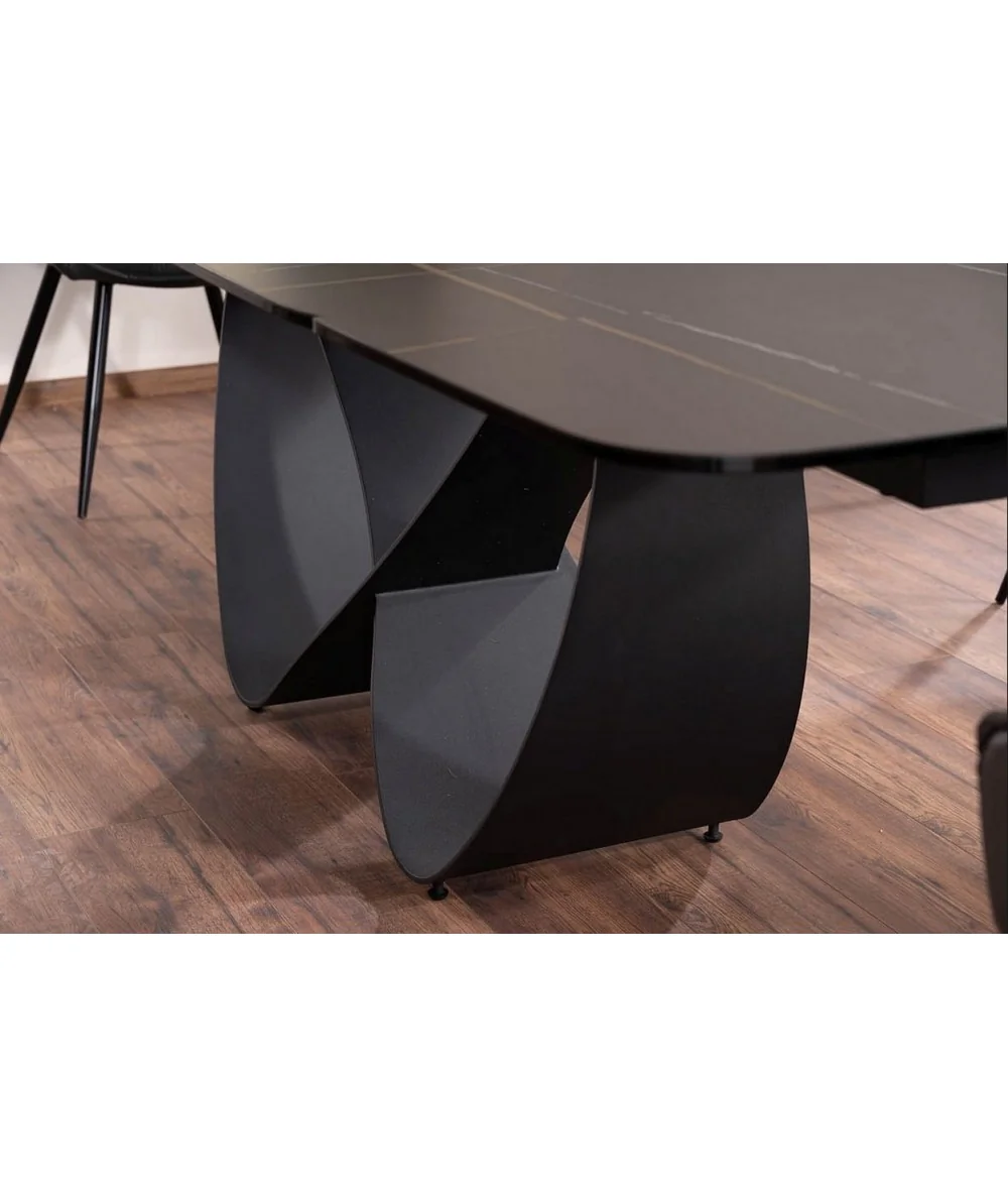 Extendable dining table Infinity ceramic black top 160(200/240)x95cm