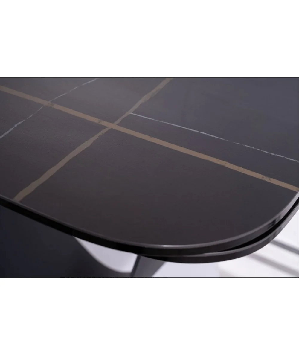 Extendable dining table Infinity ceramic black top 160(200/240)x95cm