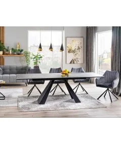Extendable Dining Table Salvadore ceramic grey top 180(220/260)x90cm
