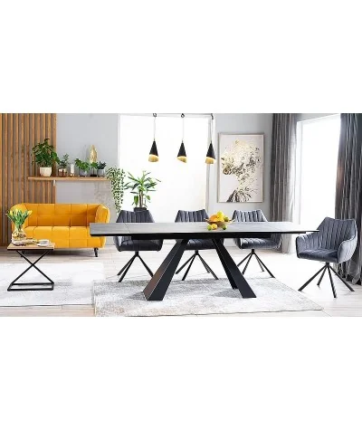Extendable Dining Table Salvadore ceramic grey top 180(220/260)x90cm