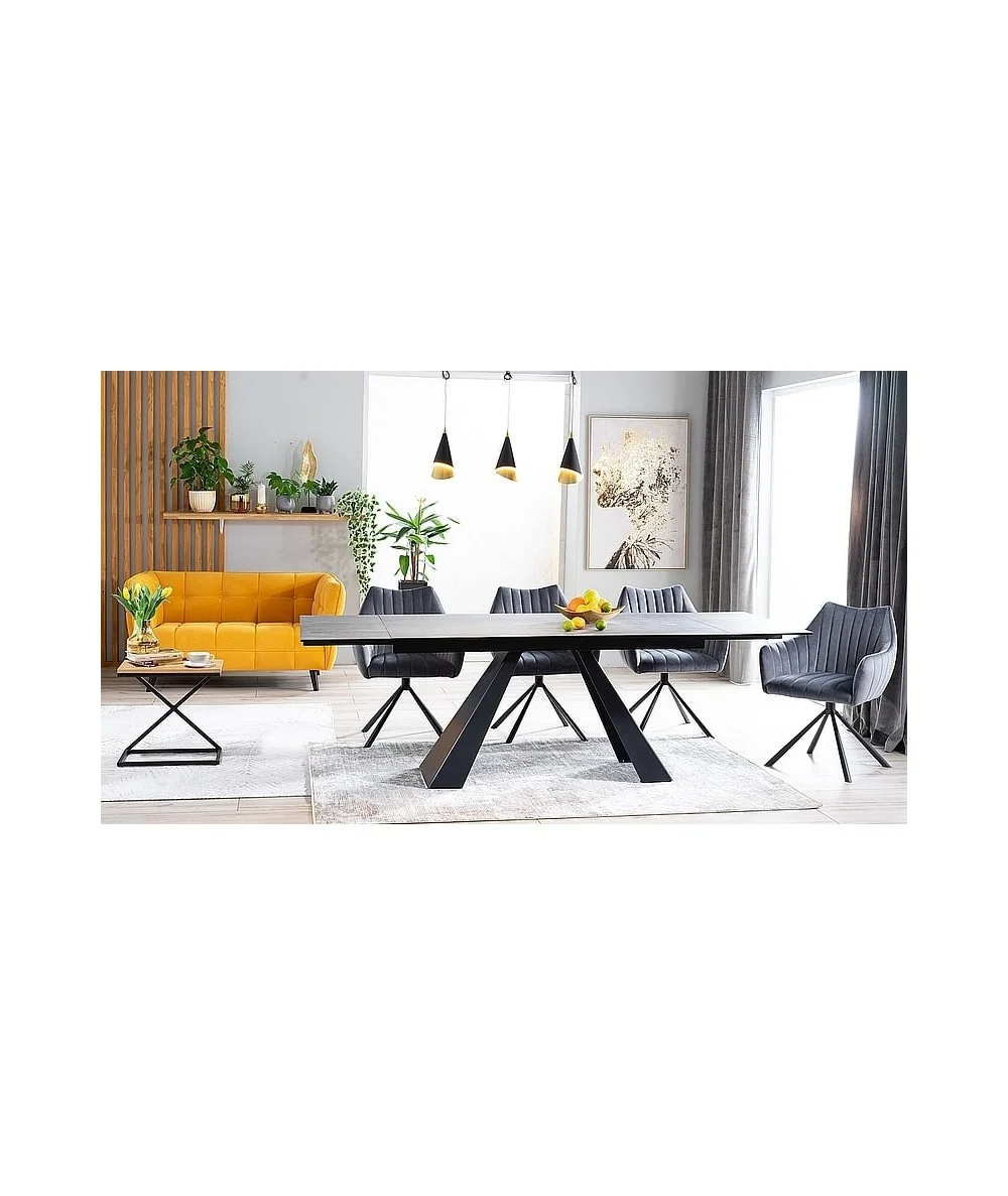 Extendable Dining Table Salvadore ceramic grey top 180(220/260)x90cm