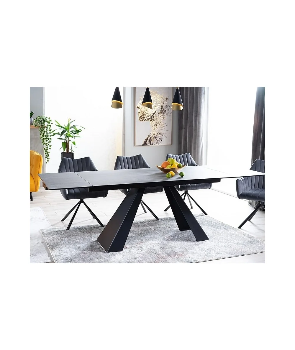 Extendable Dining Table Salvadore ceramic grey top 180(220/260)x90cm
