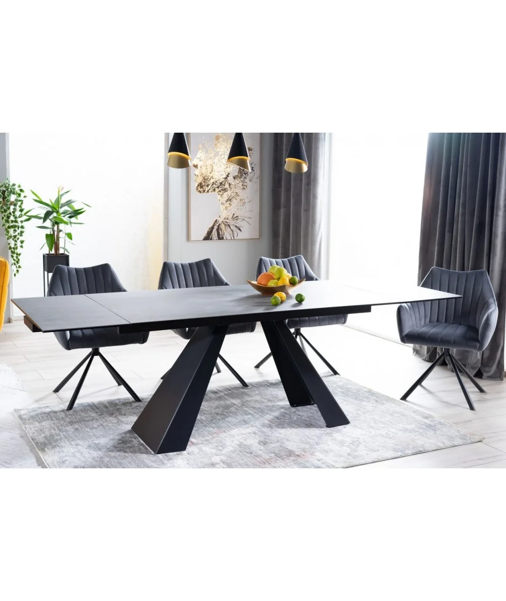 Extendable Dining Table Salvadore ceramic grey top 180(220/260)x90cm