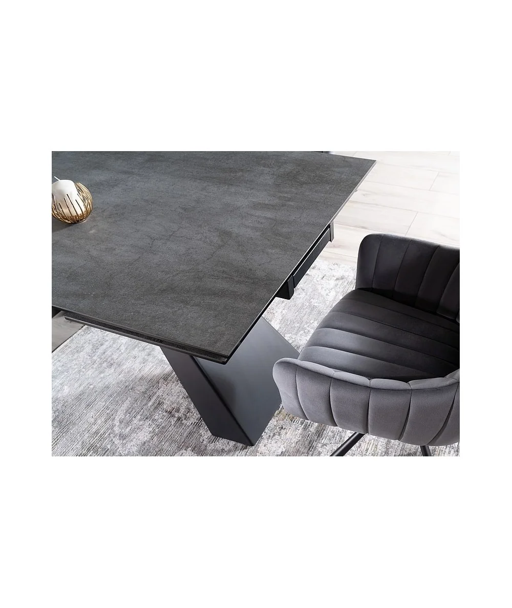 Extendable Dining Table Salvadore ceramic grey top 180(220/260)x90cm