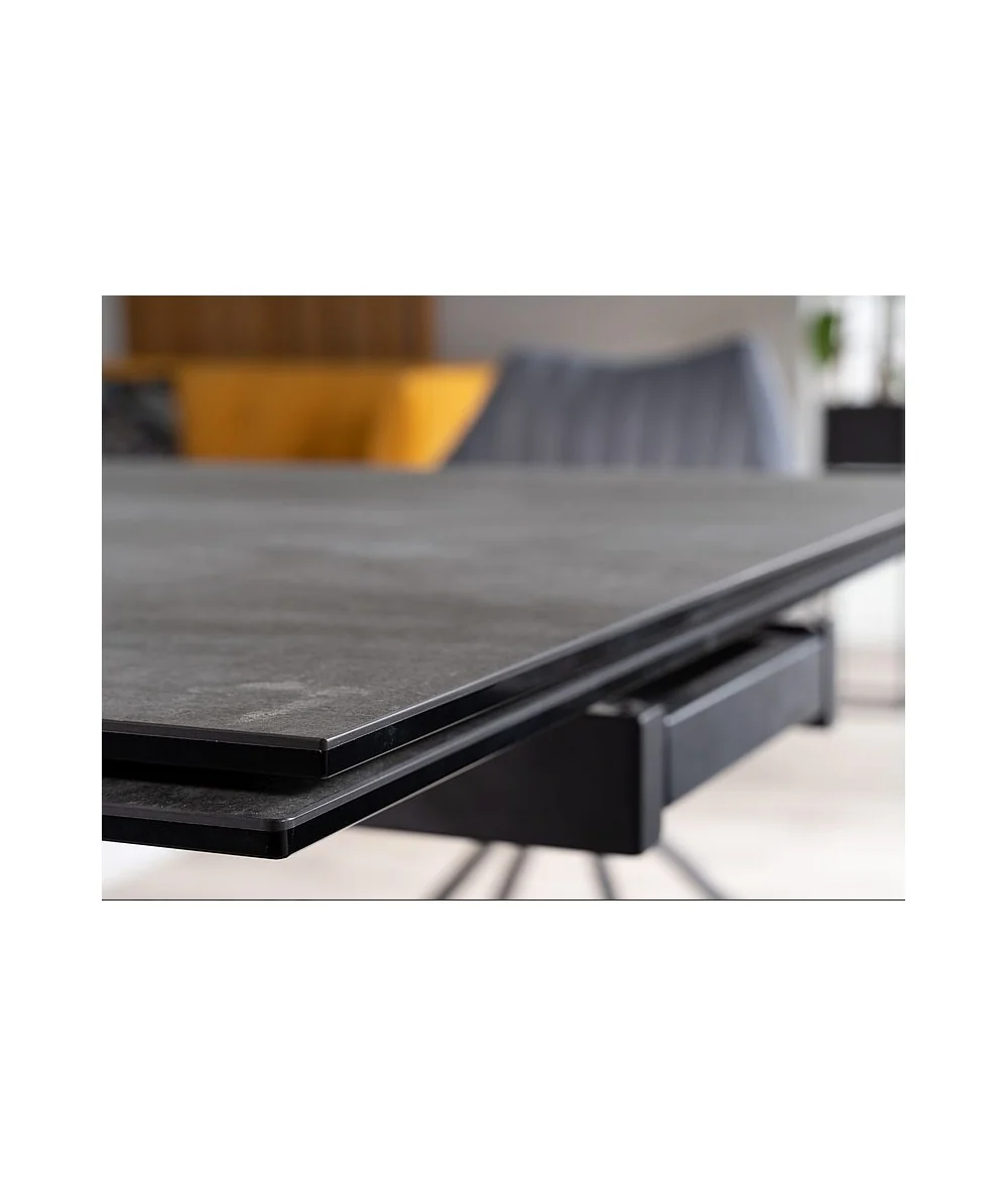 Extendable Dining Table Salvadore ceramic grey top 180(220/260)x90cm