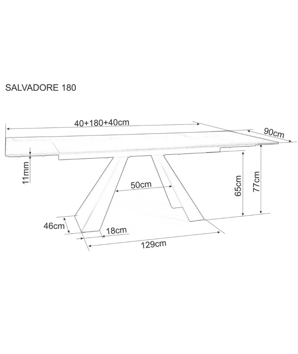 Επεκτεινόμενο τραπέζι Salvadore κεραμικό γκρι 180(220/260) x 90cm