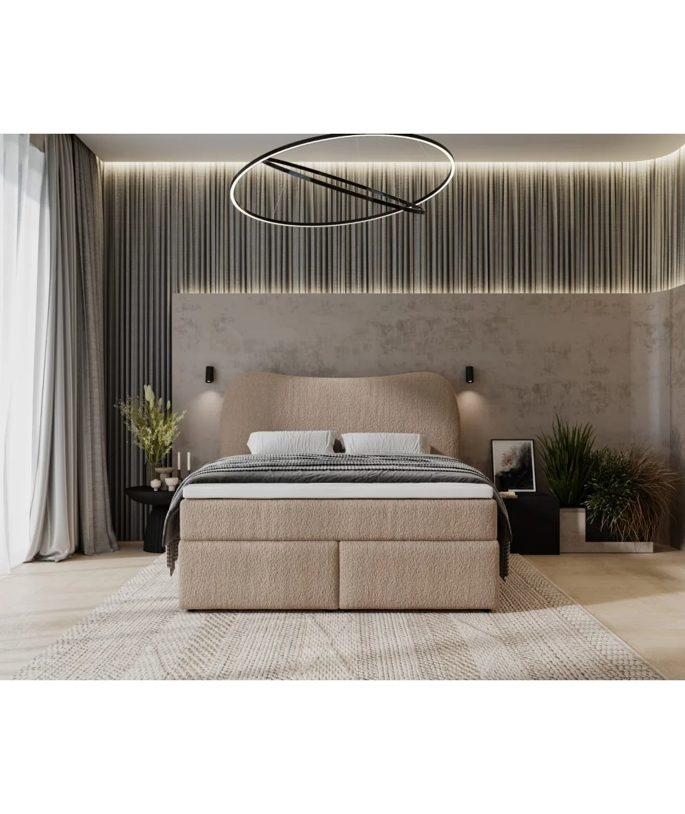 Bed Isla Box spring fabric of your choice with matress 160-180x200cm