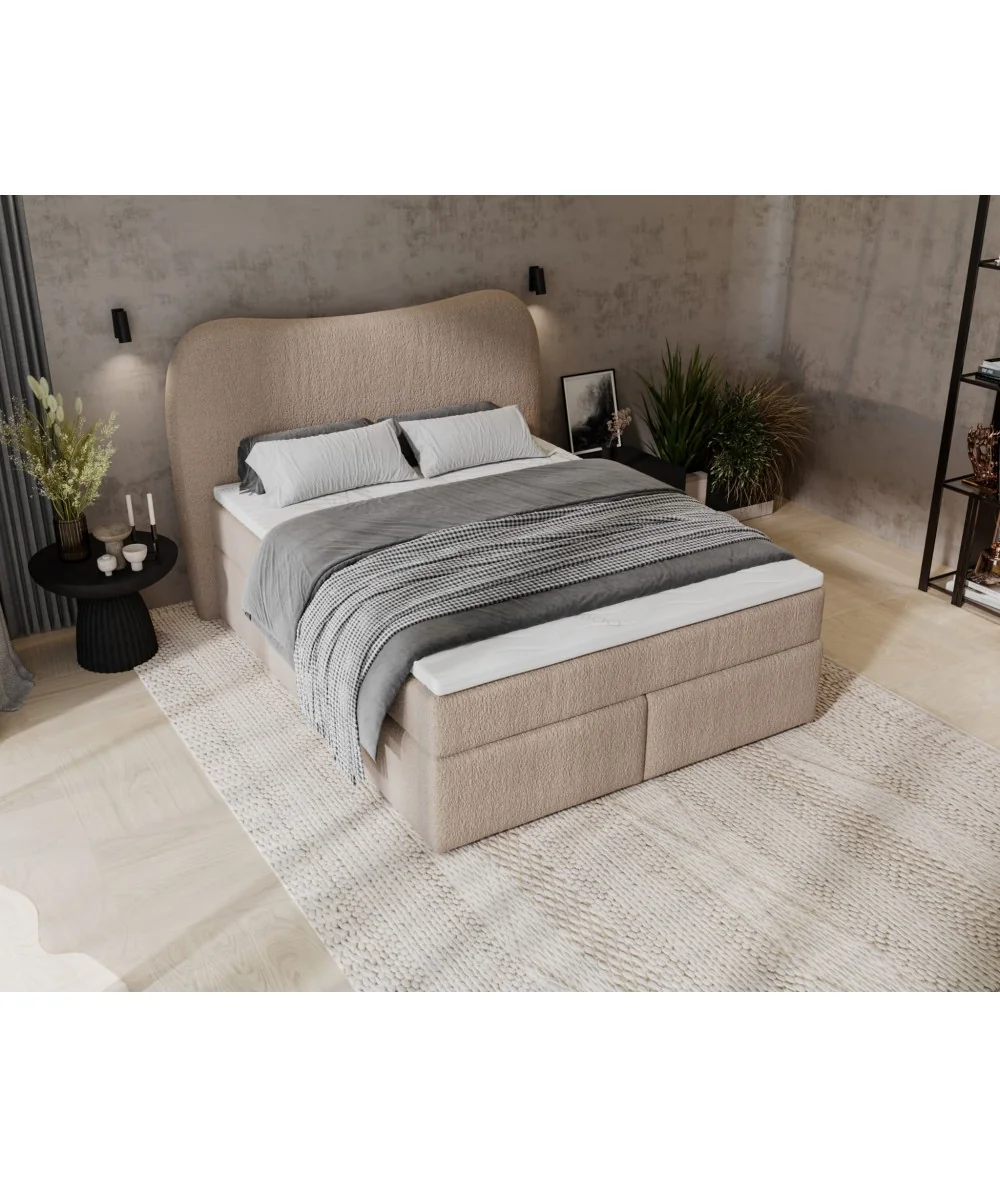 Bed Isla Box spring fabric of your choice with matress 160-180x200cm
