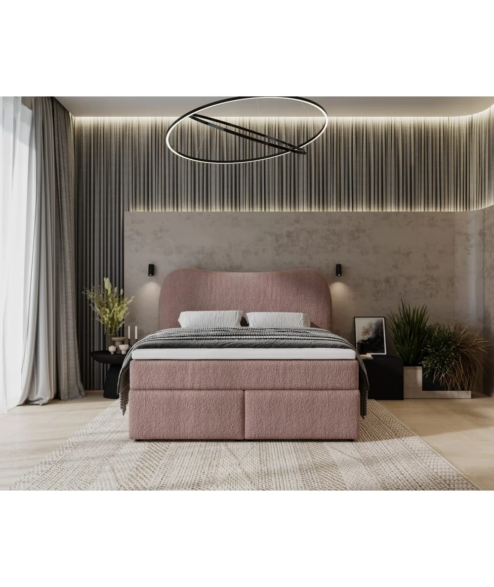 Bed Isla Box spring fabric of your choice with matress 160-180x200cm