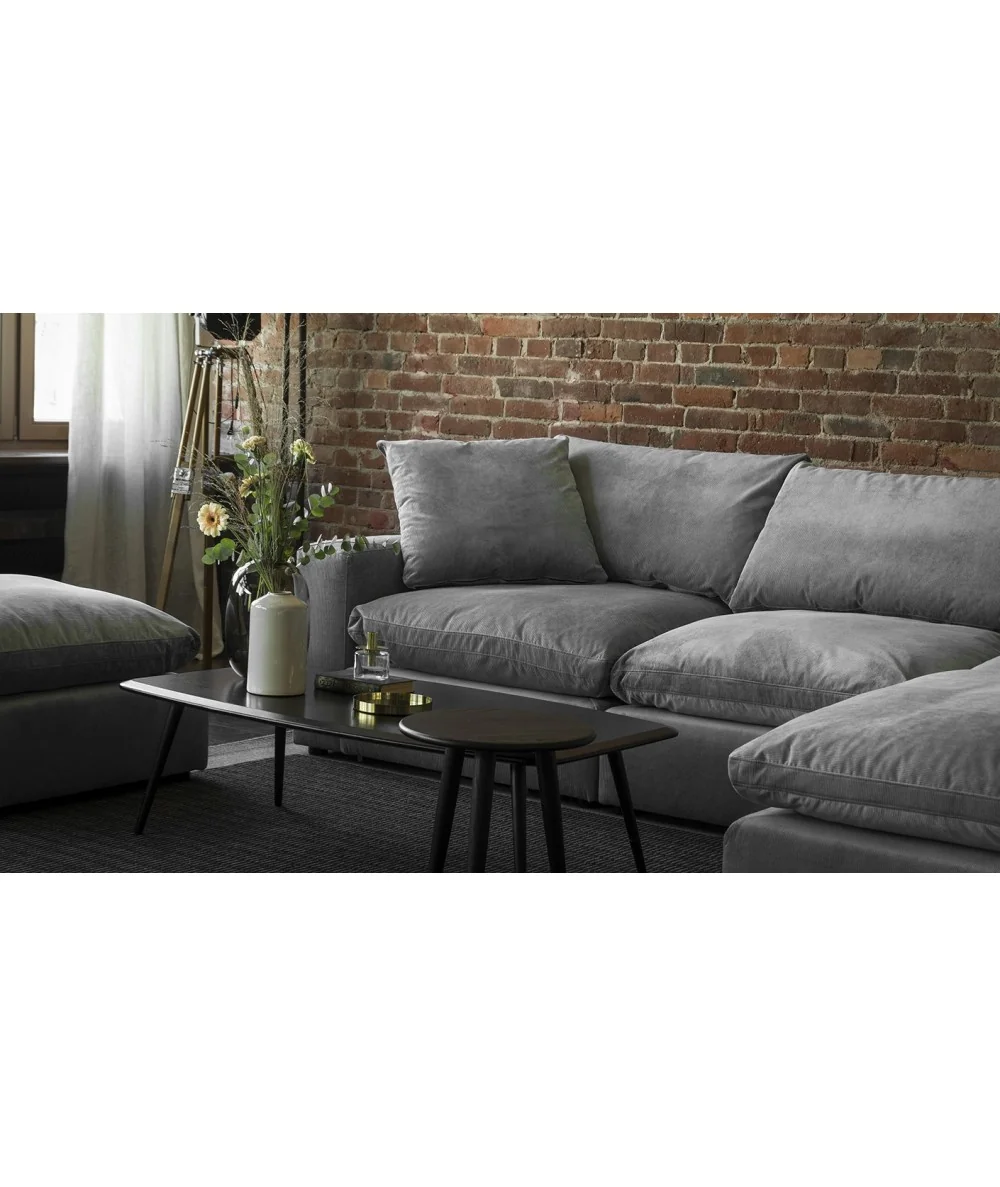 Modular corner sofa & pouf Lazy with goose down 320 - 340 x 300cm