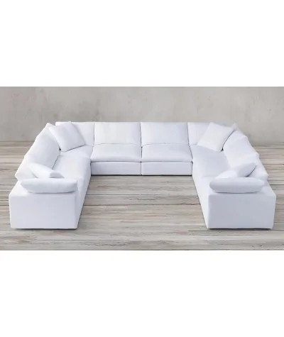 Corner sofa modular Lazy U-shape with goose down 320 x 415 x 240cm