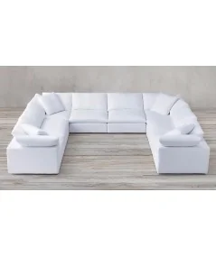 Γωνιακός καναπές πολυμορφικός Lazy σχήμα Π πούπουλο χήνας 320x415x240