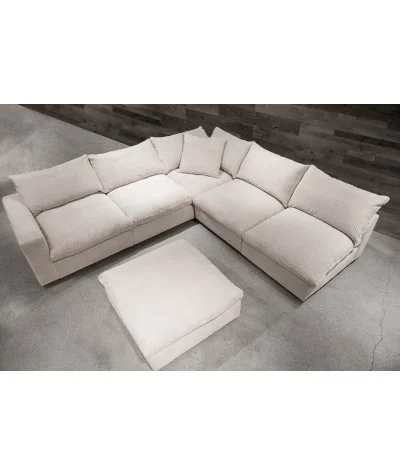 Γωνιακός καναπές Lazy με πούπουλο χήνας 320 - 340 x 210 - 305cm