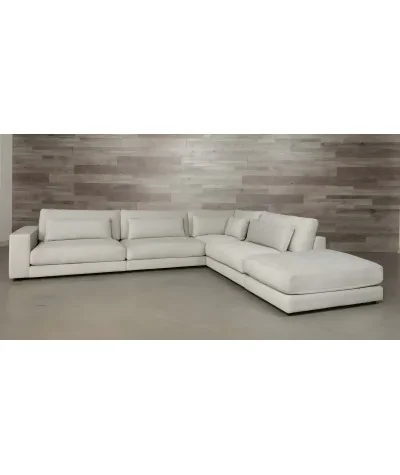 Corner sofa modular Poetic one arm&pouf goose down 345-385x305-325cm