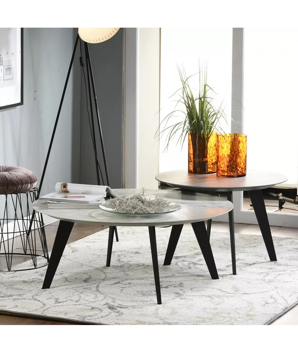 Coffee table Basserto round quartz stone Ø90cm or Ø100cm