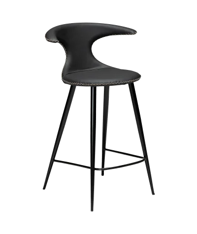 Bar stool Flair by Sanne Protin black genuine leather seat height 65cm