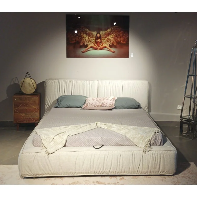 Bed Bolsena with storage fabric of your choice mattress 160-180x200cm