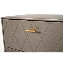 Nightstand Diamond two drawers perled mocca lacquered 51 x 34 x 51cm