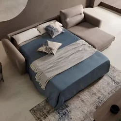 Corner sofa bed Gary with storage fabric of your choice 300-280x155cm