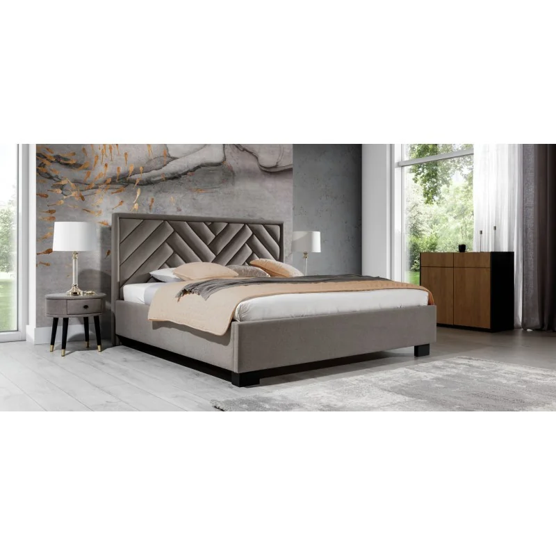 Bed Bed77 storage and fabric of your choice for mattress 160-180x200cm