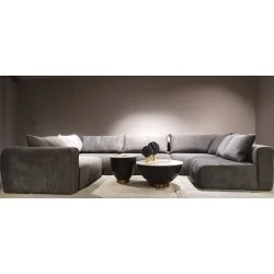 Γωνιακός καναπές πολυμορφικός Elle σε σχήμα Π 240 x 390-430 x 195cm