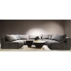 Γωνιακός καναπές Elle Open σε σχήμα Π 220 x 390-430 x 195cm