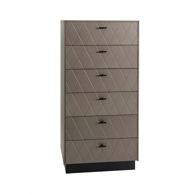 Συρταριέρα Diamond high περλέ λάκα με έξι συρτάρια 62 x 42 x 111cm