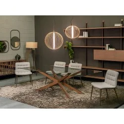 Dining table Blade crystal barel shape top 200x100cm & 250-300x120cm