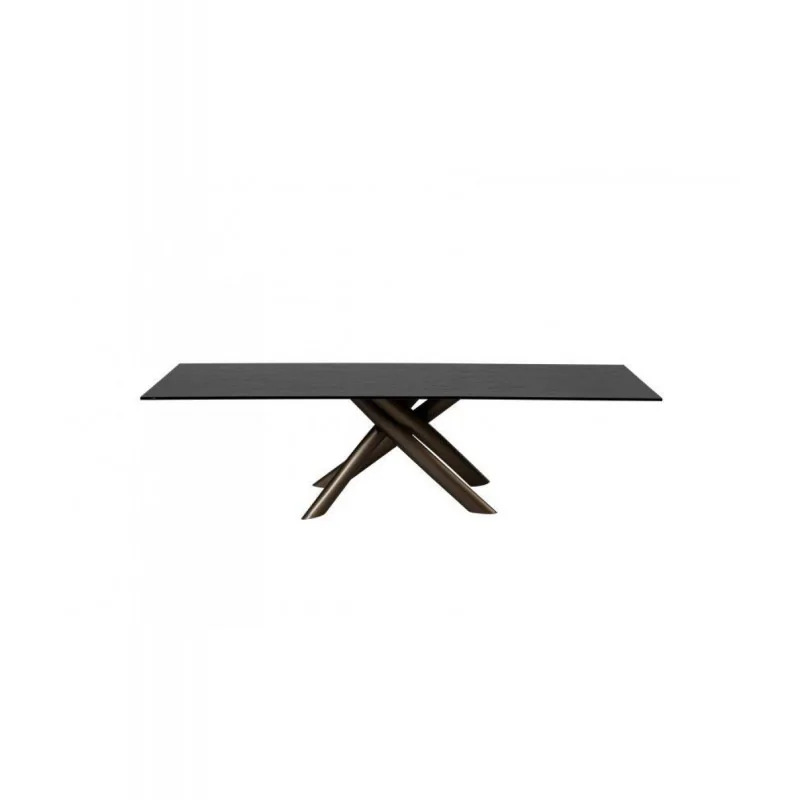 Dining table Style black crystal top 200 x 100cm & 250 - 300 x 120cm