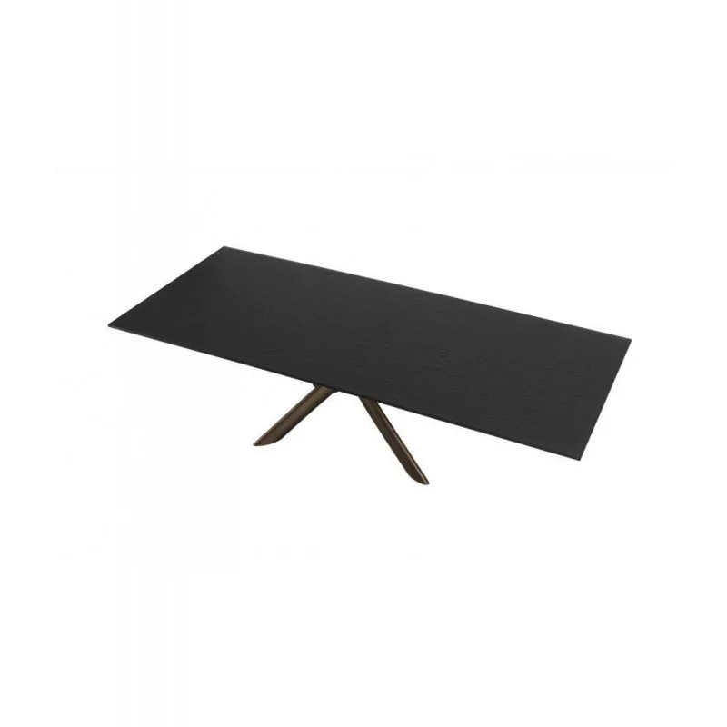Dining table Style black crystal top 200 x 100cm & 250 - 300 x 120cm