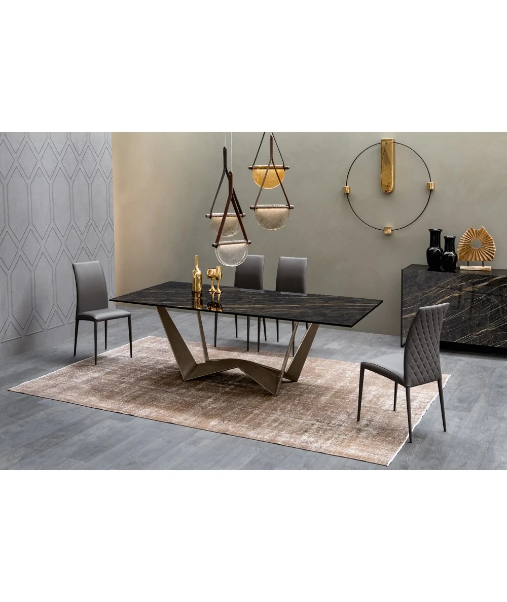Dining table Reverse porcelain top 180x90 200x100 250-300x120cm