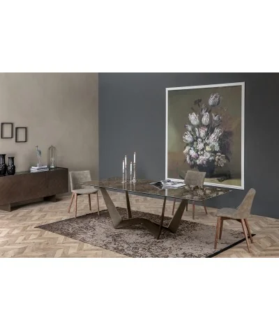 Dining table Reverse porcelain top 180x90 200x100 250-300x120cm