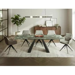 Extendable Dining Table Salvadore Alpi Verde ceramic 160(200/240)x90