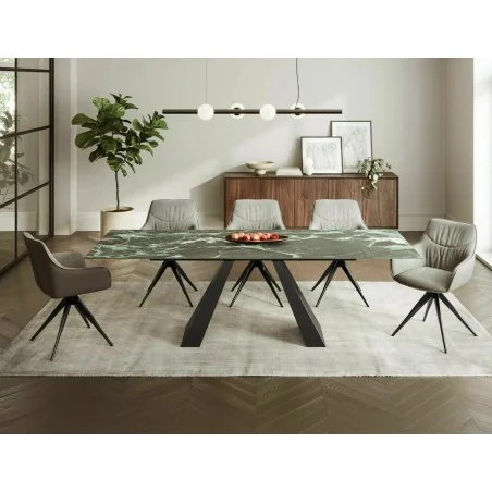 Extendable Dining Table Salvadore Alpi Verde ceramic 160(200/240)x90