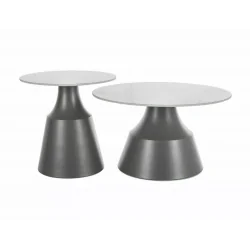 Coffee table Itaka set 2 pieces ceramic top marble effect 130 x 70cm