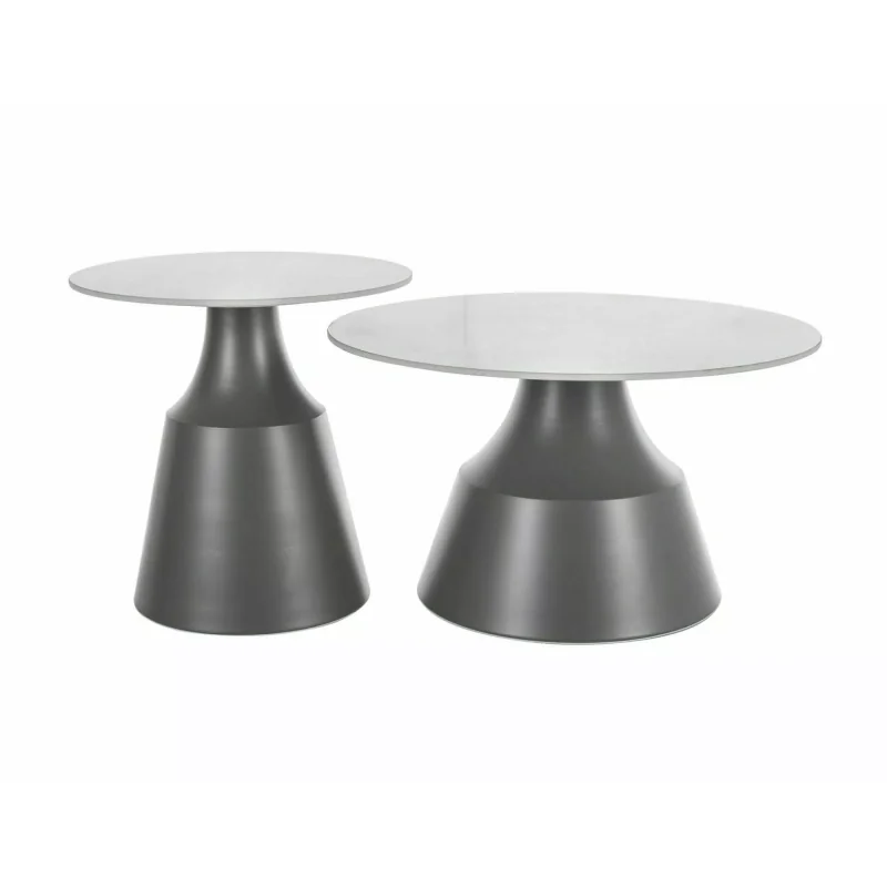 Coffee table Itaka set 2 pieces ceramic top marble effect 130 x 70cm