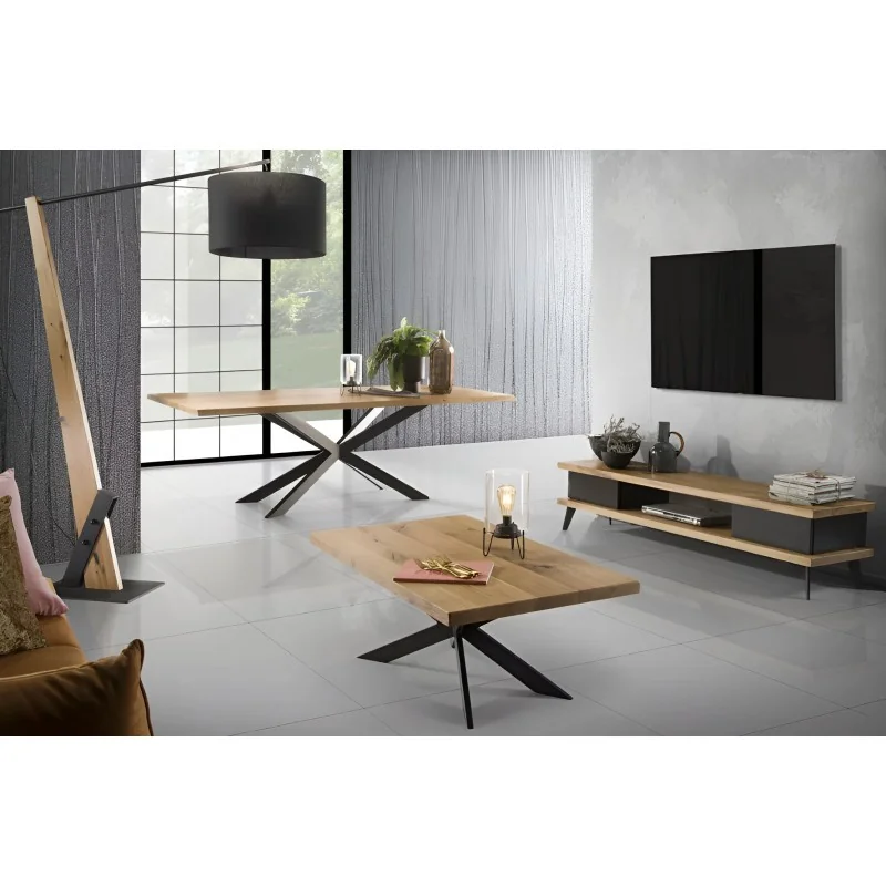 Coffee table Lexus of solid oak or walnut wood 130 x 65cm