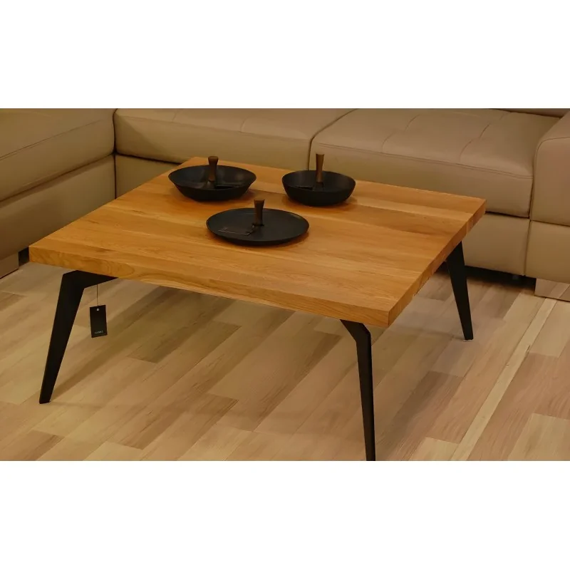 Coffee table Spider of solid oak-walnut wood 90 x 90cm & 120 x 70cm