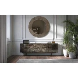 Sideboard Monolite Emperador marble effect four doors 230 x 45 x 78cm