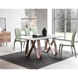 Dining table Butterfly Carrara marble top 200x100cm & 250-300x120cm