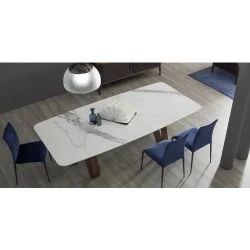 Dining table Butterfly Carrara marble top 200x100cm & 250-300x120cm