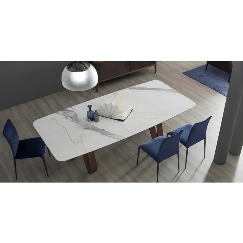 Τραπέζι Butterfly με επιφάνεια μάρμαρο Carrara 200x100 & 250-300x120cm