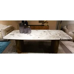 Τραπέζι Sole πέτρωμα χαλαζία σχήμα βαρελιού 200x106 220x110 240x114cm