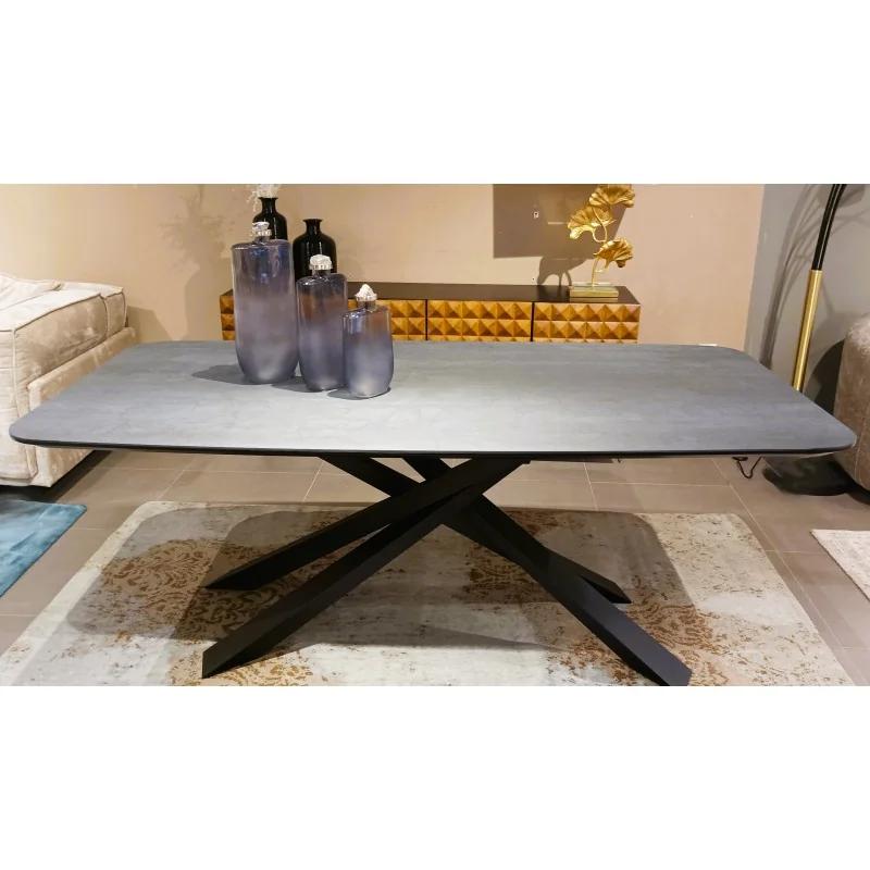 Dining table Lince XL Quartz stone barel shape 260-280 x 117cm