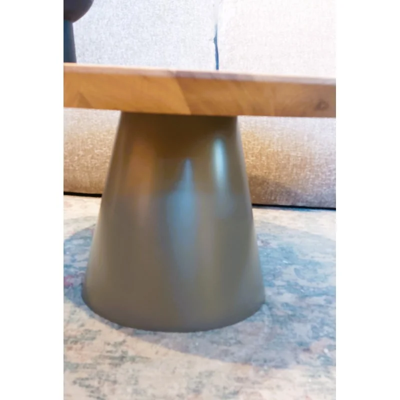 Coffee table More round solid oak-walnut wood Ø90cm or Ø100cm