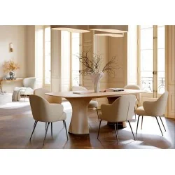 Καρέκλα Bae Brass frame by M.Georgsen με ύφασμα μπουκλέ 57 x 61 x 80cm