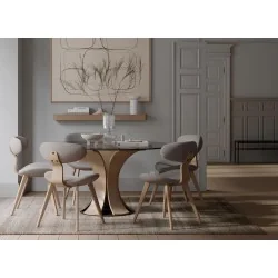 Chair Buckle oak by Jacob Amtorp with boucle fabric 57 x 58 x 82cm